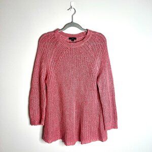 J. Crew Relaxed Fit Linen Beach Sweater Open-Knit in Rose 100% Linen Oversized M